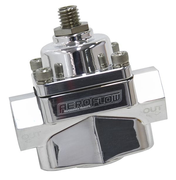 Aeroflow Performance Polished Finish. 1-4 psi Adjustable Billet 2-Port Fuel Pressure Regulator with 3/8" NPT Ports AF49-4001P Autofit