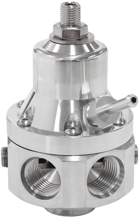 Aeroflow Performance Polished Finish. 4 x -8ORB Ports, 1 x -8ORB Return and 2 x 1/8" NPT P 4-Port 2000hp Billet Fuel Pressure Regulator 35-85psi Adjustable AF66-2060 Autofit