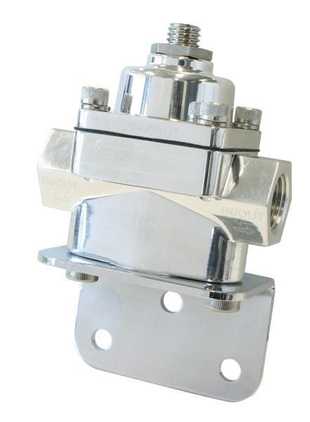Aeroflow Performance Polished Finish. -8 ORB Ports with Bottom Return Billet Bypass Fuel Pressure Regulator 4.5-9psi Adjustable AF49-4501P Autofit