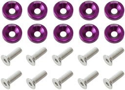 Aeroflow Performance Purple Finish Billet Dress-Up/Fender Bolt Kit M8 x 1.25mm (20mm UHL) AF64-4374PUR Autofit