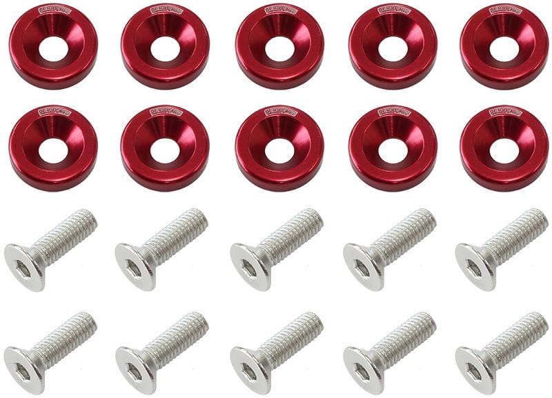 Aeroflow Performance Red Finish 5/16" Billet Dress-Up / Fender Bolt Kit (10 pack) AF64-4371R Autofit