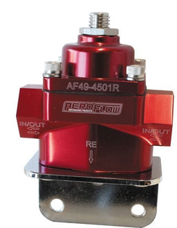 Aeroflow Performance Red Finish. -8 ORB Ports with Bottom Return Billet Bypass Fuel Pressure Regulator 4.5-9psi Adjustable AF49-4501R Autofit