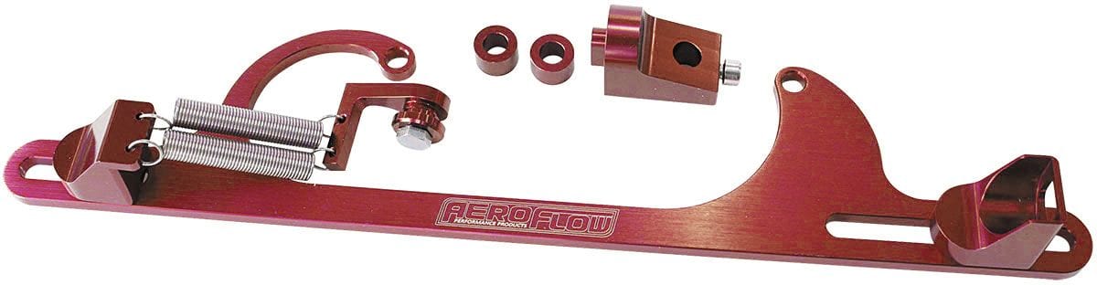 Aeroflow Performance Red Finish Billet Throttle Cable Bracket 4150 Style AF64-2001R Autofit