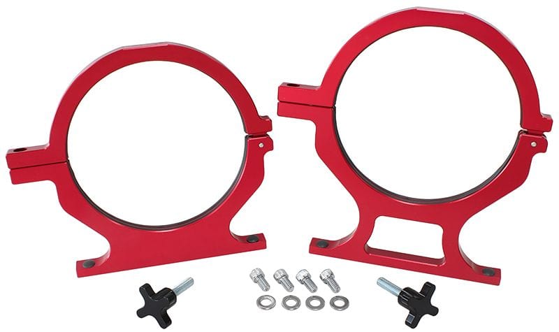 Aeroflow Performance Red Finish. Suits 10lb. & 15lb. Bottles Billet Nitrous Bottle Brackets - Red AF64-5000R Autofit