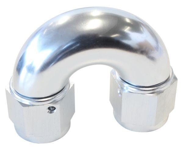 Aeroflow Performance Silver Finish 180° Full Flow Female Coupler -10AN AF536-10S Autofit