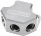Aeroflow Performance Silver Finish. 3 x -8 ORB Ports, 1 x -10 ORB Port Billet 4 Port ORB Y-Block AF454-10-08S Autofit
