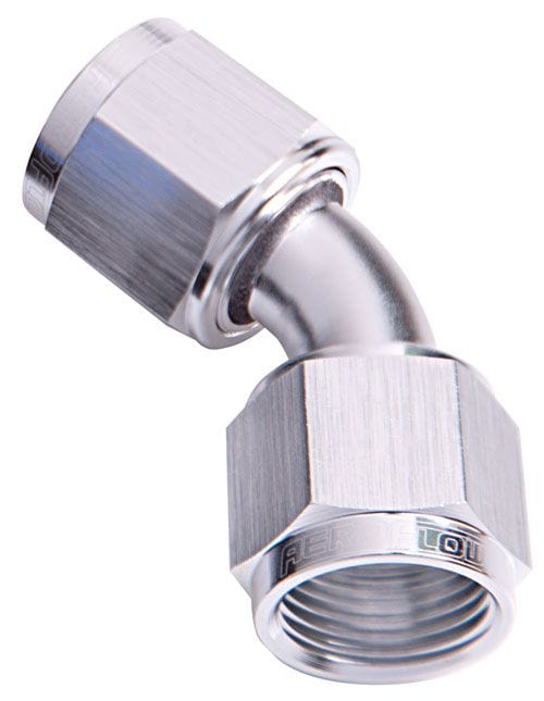 Aeroflow Performance Silver Finish 45° Female Swivel Coupler -4AN AF132-04S Autofit
