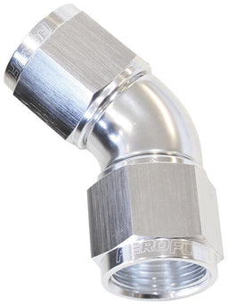 Aeroflow Performance Silver Finish 45° Full Flow Female Coupler -8AN AF563-08S Autofit