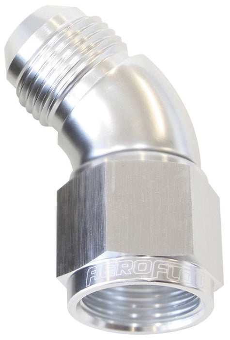 Aeroflow Performance Silver Finish 45° Full Flow Female/Male Flare Swivel -20AN AF542-20S Autofit