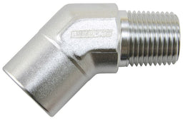 Aeroflow Performance Silver Finish 45° NPT Female to Male NPT Fitting 3/4" AF915-10S Autofit