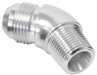 Aeroflow Performance Silver Finish 45° NPT to AN Full Flow Adapter 1/2" to -10AN AF523-10S Autofit