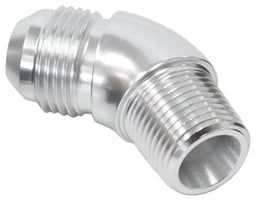 Aeroflow Performance Silver Finish 45° NPT to AN Full Flow Adapter 1/4" to -6AN AF523-06S Autofit