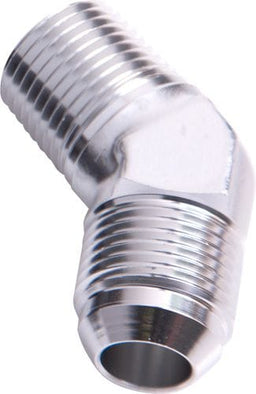Aeroflow Performance Silver Finish 45° NPT to Male Flare Adapter 1/2" to -10AN AF823-10S Autofit