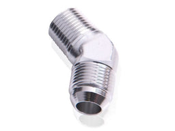 Aeroflow Performance Silver Finish 45° NPT to Male Flare Adapter 1/2" to -8AN AF823-08-08S Autofit