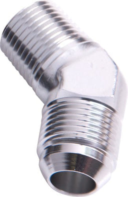 Aeroflow Performance Silver Finish 45° NPT to Male Flare Adapter 1/8" to -4AN AF823-04S Autofit