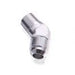 Aeroflow Performance Silver Finish 45° NPT to Male Flare Adapter 1/8" to -6AN AF823-06-02S Autofit