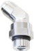 Aeroflow Performance Silver Finish 45° ORB Swivel to Male Flare Adapter -6 to -6 AF945-06S Autofit