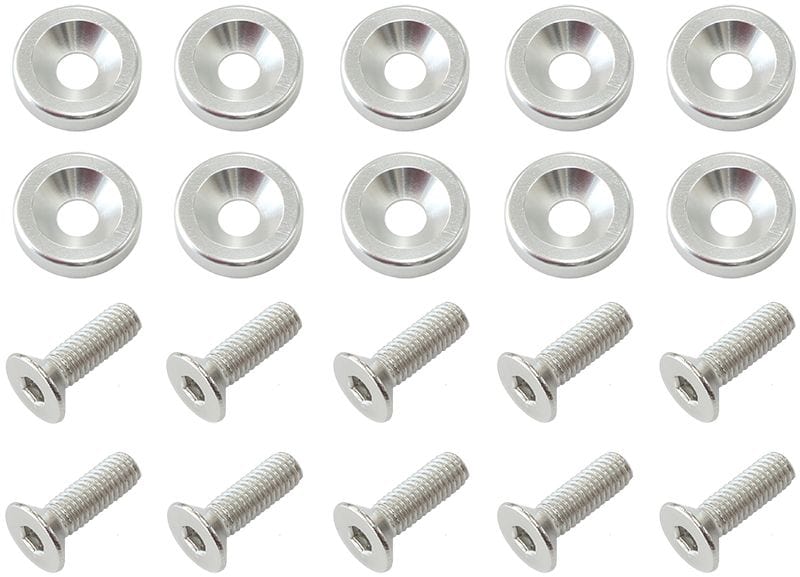 Aeroflow Performance Silver Finish 5/16" Billet Dress-Up / Fender Bolt Kit (10 pack) AF64-4371S Autofit