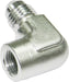Aeroflow Performance Silver Finish 90° Female NPT to Male AN Adapter 1/8" to -4AN AF373-04S Autofit