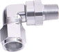 Aeroflow Performance Silver Finish 90° Male NPT to Female AN Adapter 1/4" to -4AN AF923-04-04S Autofit