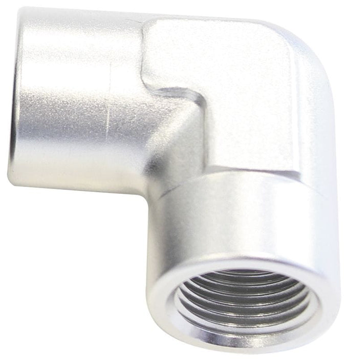 Aeroflow Performance Silver Finish 90° NPT Female Adapter - 1/8" AF913-02S Autofit