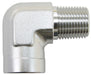 Aeroflow Performance Silver Finish 90° NPT Female to Male NPT Fitting 1/4" AF914-04S Autofit