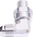 Aeroflow Performance Silver Finish 90° NPT Swivel to Male AN Flare Adapter 1/2" to -8AN AF922-08-08S Autofit