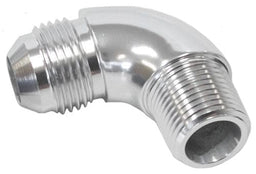 Aeroflow Performance Silver Finish 90° NPT to AN Full Flow Adapter 1/2" to -10AN AF522-10S Autofit