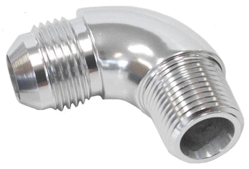 Aeroflow Performance Silver Finish 90° NPT to AN Full Flow Adapter 1/4" to -4AN AF522-04-04S Autofit