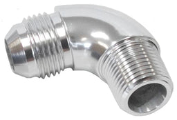 Aeroflow Performance Silver Finish 90° NPT to AN Full Flow Adapter 1/4" to -6AN AF522-06S Autofit