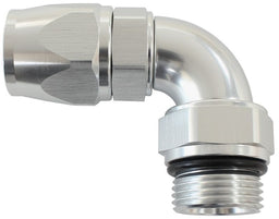 Aeroflow Performance Silver Finish 90° ORB Male Swivel PTFE (Teflon®) Hose End -8 ORB to -8AN AF583-08-08DS Autofit