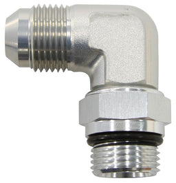 Aeroflow Performance Silver Finish 90° ORB Swivel to Male Flare Adapter -10AN to -8AN AF949-08-10S Autofit