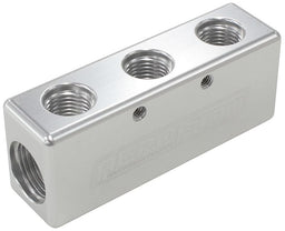 Aeroflow Performance Silver Finish Billet 5 Port Fuel Log 3 x -6AN, 2 x -8AN AF456-08-06S Autofit