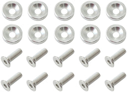 Aeroflow Performance Silver Finish Billet Dress-Up/Fender Bolt Kit M8 x 1.25mm (20mm UHL) AF64-4374S Autofit