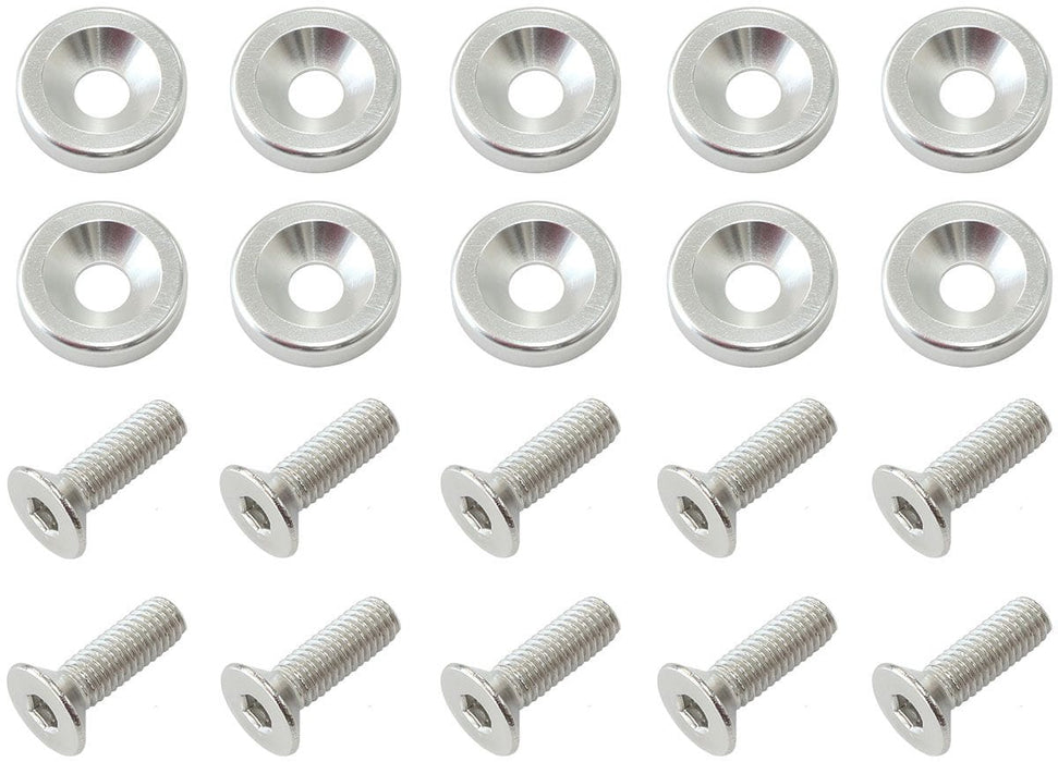 Aeroflow Performance Silver Finish Billet Dress-Up/Fender Bolt Kit M8 x 1.25mm (20mm UHL) AF64-4374S Autofit