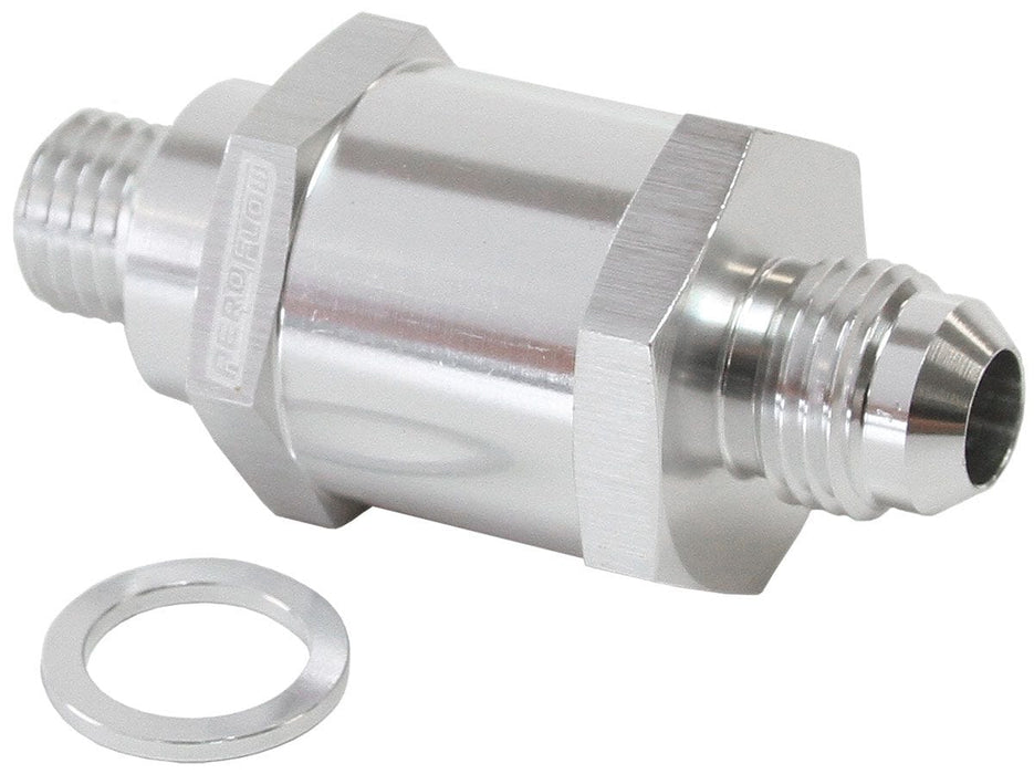 Aeroflow Performance Silver Finish EFI Fuel Pump Check Valve -6AN (M12 x 1.5mm) AF615-06S Autofit