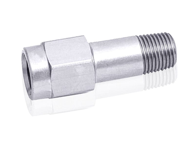 Aeroflow Performance Silver Finish. Extension Length is 1-1/2" (38.1mm) NPT Male-Female Extension 1/4" AF372-04S Autofit