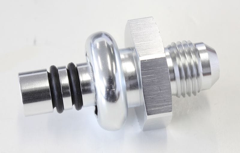 Aeroflow Performance Silver Finish Ford EFI Regulator Adapter -6AN with .435" Shank AF64-4356S Autofit