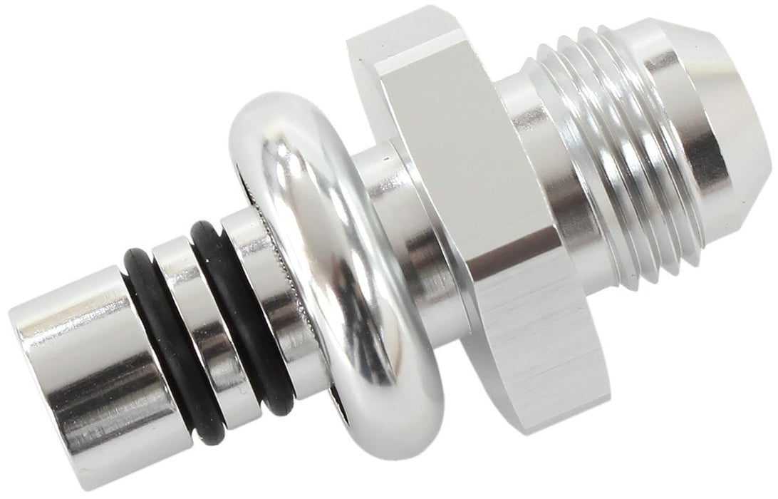 Aeroflow Performance Silver Finish Ford EFI Regulator Adapter -8AN with .550" Shank AF64-5508S Autofit