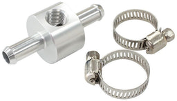 Aeroflow Performance Silver Finish Inline 3/8" Barb Adapter with 1/8" Port AF138-06S Autofit