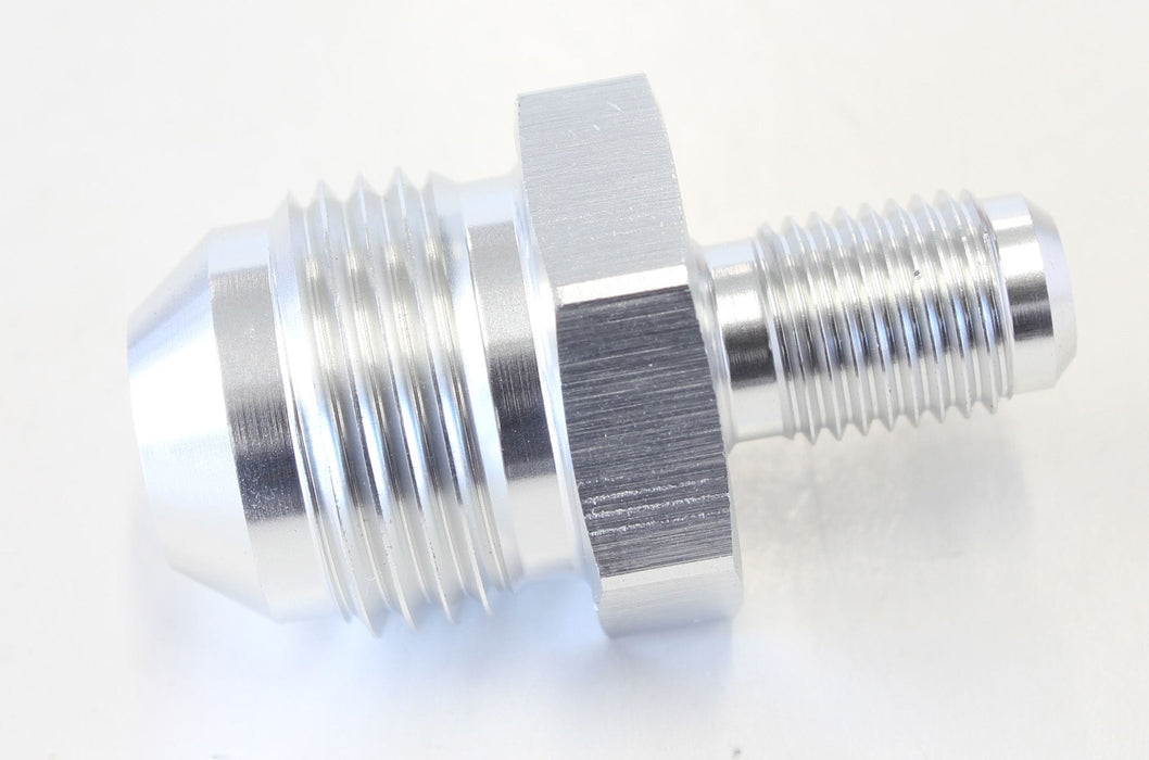 Aeroflow Performance Silver Finish Inverted Seat Adapter 3/8"-24 to -6AN AF707-08S Autofit