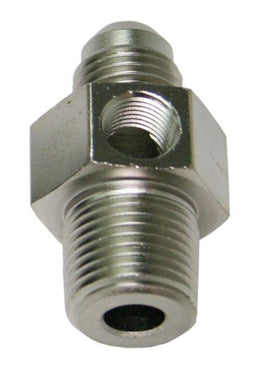 Aeroflow Performance Silver Finish Male NPT to Adapter 1/8" to -6AN with 1/8" Port AF139-06-02S Autofit