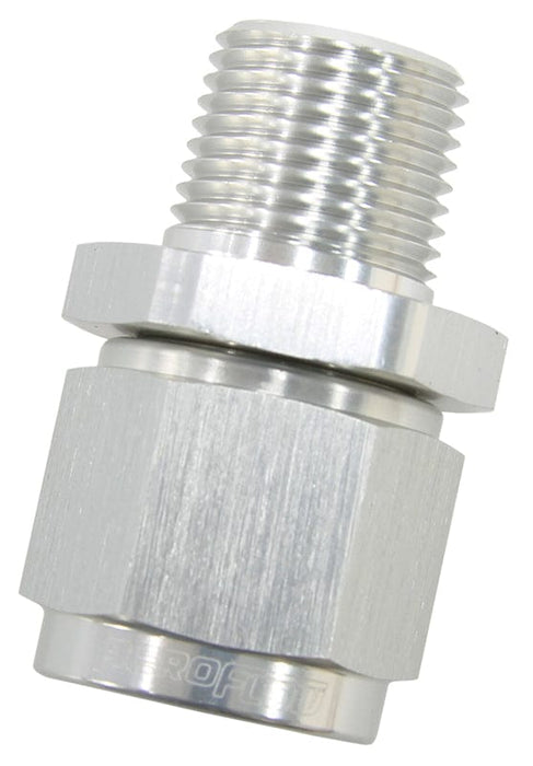 Aeroflow Performance Silver Finish Male NPT to Female AN Straight Fitting 1/4" to -4AN AF916-04-04S Autofit