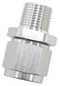 Aeroflow Performance Silver Finish Male NPT to Female AN Straight Fitting 3/8" to -6AN AF916-06-06S Autofit