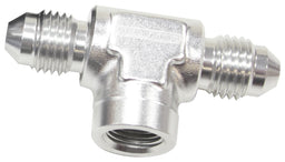 Aeroflow Performance Silver Finish Male Tee with Female 1/8" -4AN AF918-04-02S Autofit