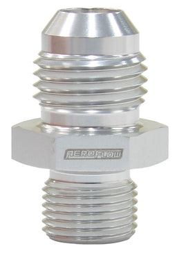 Aeroflow Performance Silver Finish Metric to Male Flare Adapter M12 x 1.0mm to -6AN AF738-06S Autofit