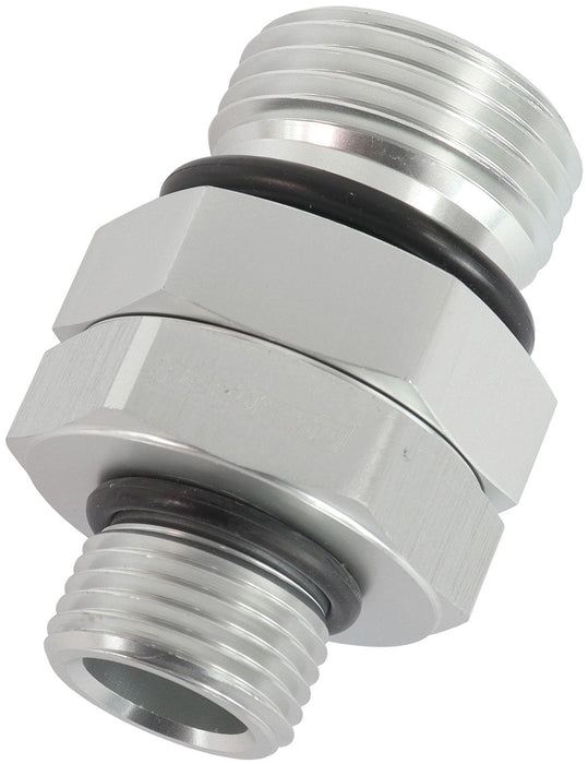 Aeroflow Performance Silver Finish ORB Male to Male Swivel -12 ORB to -8 ORB AF929-12-08S Autofit