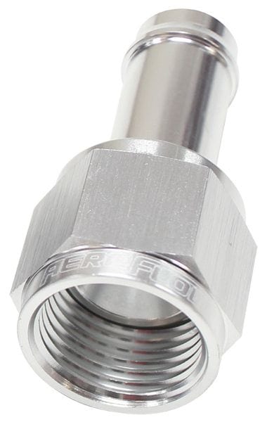 Aeroflow Performance Silver Finish Straight -20AN Female to 1-1/2" (38mm) Male Barb Hose Fitting AF411-20S Autofit