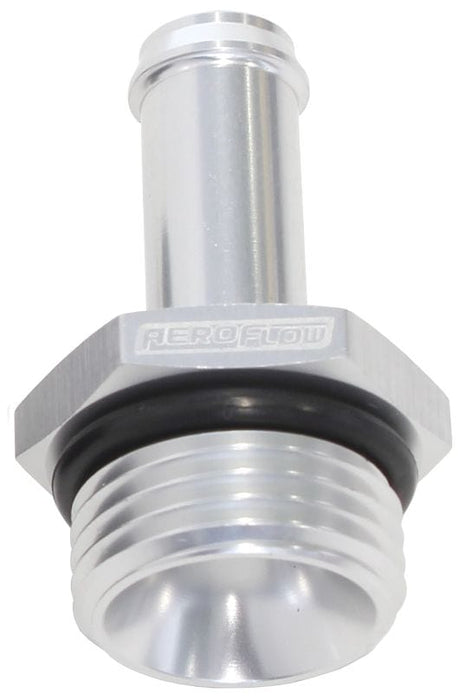 Aeroflow Performance Silver Finish Straight Hose Barb 3/8" to -6 ORB AF414-06-06S Autofit