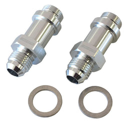 Aeroflow Performance Silver Finish. Suit Demon / Holley Inlet Feed Carburettor Adapter - Male 9/16" x 24 to -6AN 1-3/4" Long AF701-06-LS Autofit